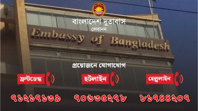 লেবানন প্রবাসীদের জন্য বিশেষ হটলাইন সেবা চালু দূতাবাসের
