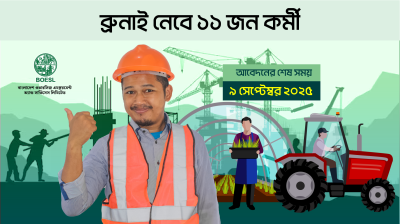 ব্রুনাই নেবে ১১ জন কর্মী; আবেদনের শেষ সময় ৯ সেপ্টেম্বর