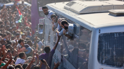 যুদ্ধবিরতির চুক্তিতে মুক্ত বন্দিদের ঘরে ফেরা, ফিলিস্তিনে উচ্ছ্বাস