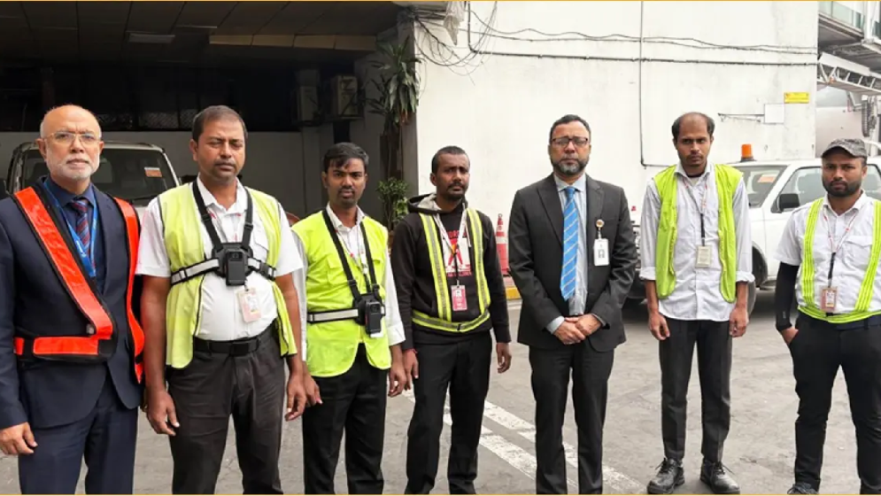 শাহজালাল বিমানবন্দরে বডি-ওর্ন ক্যামেরার কার্যক্রম উদ্বোধন