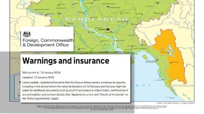 বাংলাদেশ ভ্রমণে সতর্কতা জারি করেছে যুক্তরাজ্য