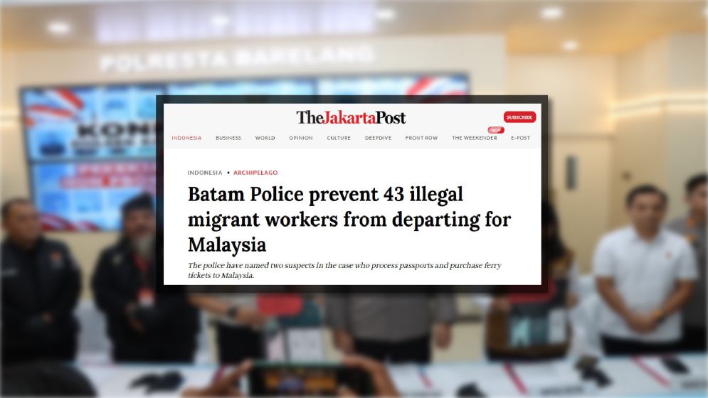 ইন্দোনেশিয়ার বাটামে ৪৩ অবৈধ অভিবাসী শ্রমিক আটক