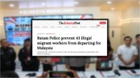 ইন্দোনেশিয়ার বাটামে ৪৩ অবৈধ অভিবাসী শ্রমিক আটক