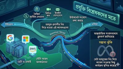 হরমুজের তলদেশে নজর ইরানের, ঝুঁকিতে বৈশ্বিক যোগাযোগব্যবস্থা
