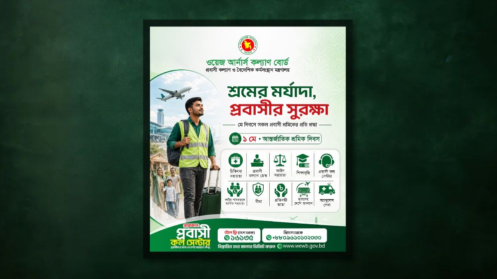 মহান মে দিবসে প্রবাসী কর্মীদের প্রতি সরকারের শুভেচ্ছা