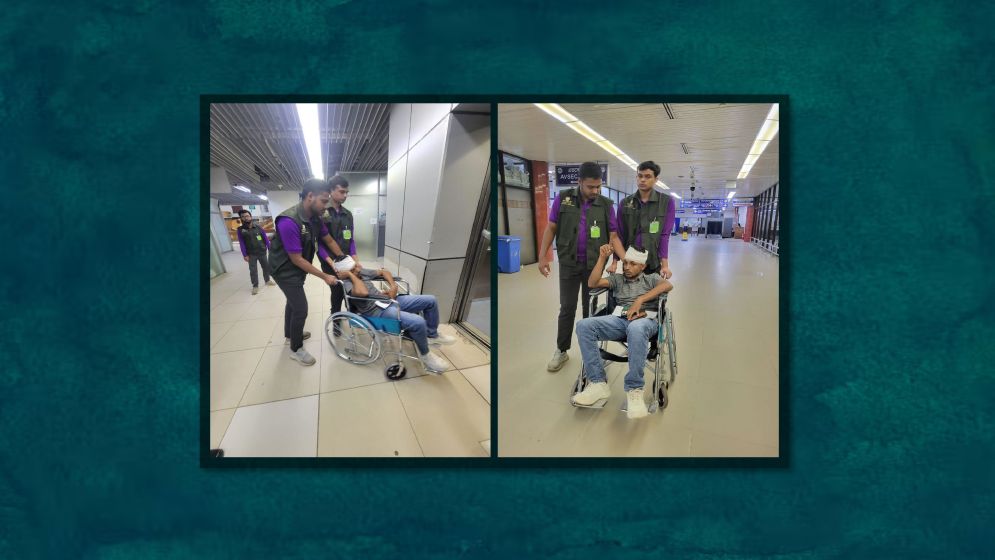 বিমানবন্দরে অসুস্থ প্রবাসীর সেবায় প্রবাসী কল্যাণ ডেস্কের সেবা