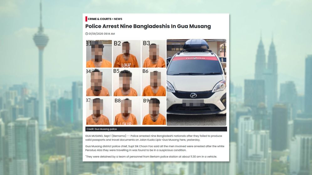 মালয়েশিয়ার গুয়া মুসাংয়ে ৯ বাংলাদেশি আটক