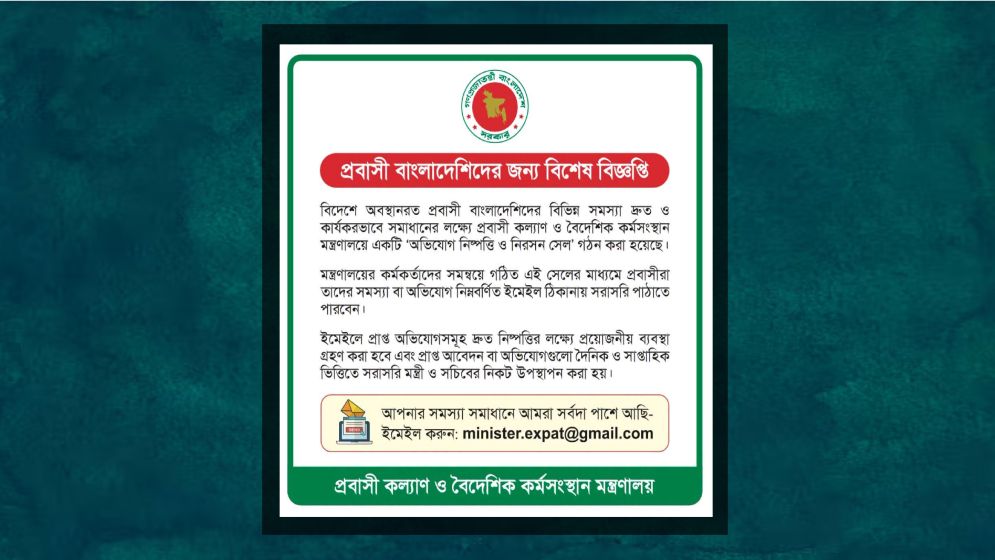 প্রবাসীদের সেবায় বিশেষ সেল গঠন সরকারের